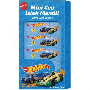 Hot Wheels Islak Mini Cep Mendili 8li
