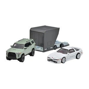 Hot Wheels Premium Team Transport 18 Toyota 4Runner & Toyota Supra w/Open Trailer HRV37