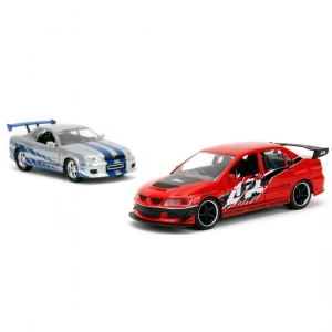 Jada Hızlı & Öfkeli 2li Paket, 2006 Mitsubishi Lancer Evo IX & Brians 2002 Nissan Skyline GTR R34 Model Arabaları