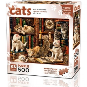 KS Games Cats in the Library Puzzle 500 Parça