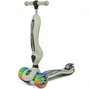 Smart Oturaklı 3 Tekerlekli Işıklı Scooter Askeri Yeşil