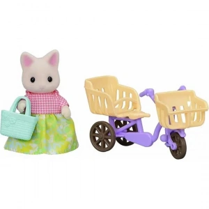 Sylvanian Families Çiçekli Kedi Anne ve Bisiklet