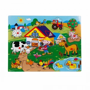 Tahta Raptiyeli Bultak Çiftlik Puzzle 9 Parça