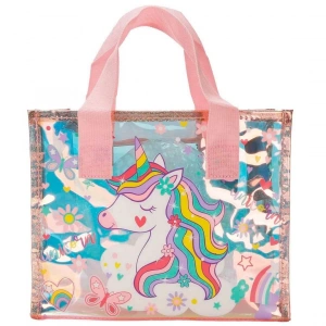 Unicorn Desenli Pembe El Çantası