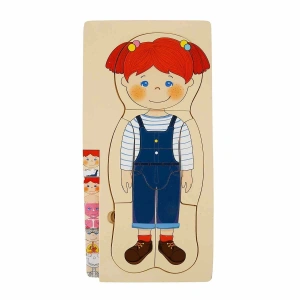 Woody Oyna Öğren Katmanlı İnsan Vücudu Ahşap Puzzle 4 x 7 Parça