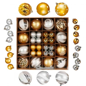 Yılbaşı Gold ve Gümüş Ağaç Süsü Karışık 28li