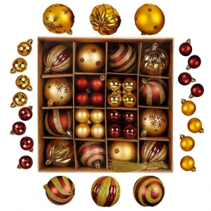 Yılbaşı Kırmızı ve Gold Ağaç Süsü Karışık 28li