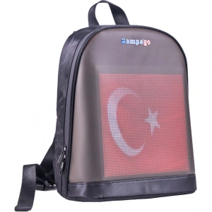 Zampago Bluetooth Kontrollü Işıklı Dijital Ekran Çanta Siyah