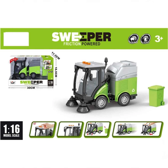 1:16 Sweeper Sesli ve Işıklı Temizlik Aracı A1112-2