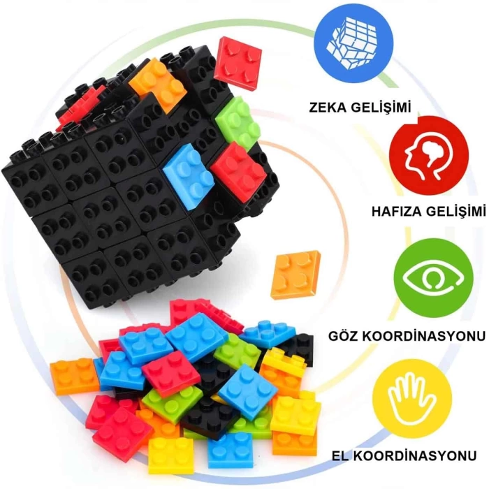 Magic Cube Lego Parçalı Eğitici Sabır Küpü