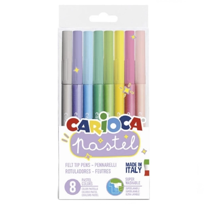 Carioca Pastel Süper Yıkanabilir Keçeli Boya Kalemi 8li