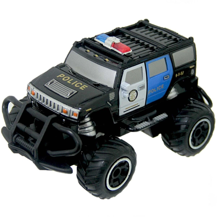 1:43 Uzaktan Kumandalı Işıklı Mini Polis Jeep 12 cm.