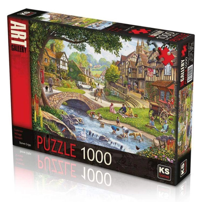 1000 Parça Summer Village Stream Puzzle