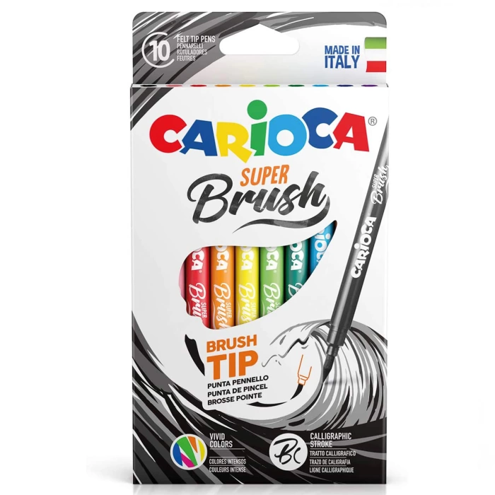Carioca Keçeli Boya Süper Brush Fırça Uçlu 10lu 42937