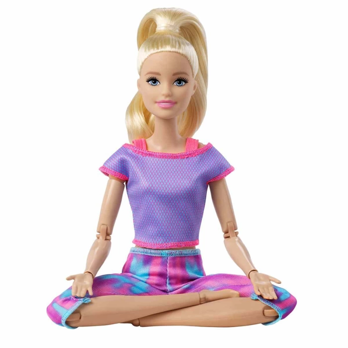 Barbie Sarışın Desenli Taytlı Sonsuz Hareket Bebeği GXF04