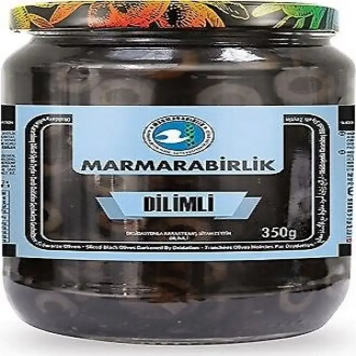Marmarabirlik Dilimli Siyah Zeytin Cam 350gr