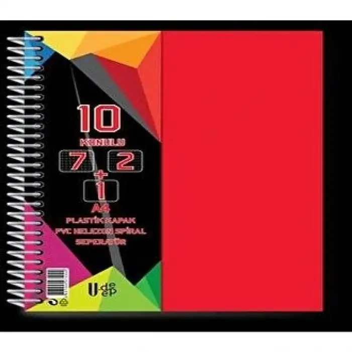 U-Deep Spiralli Pp. Kapak Ayraçlı Defter 7+3 250Yp 3997