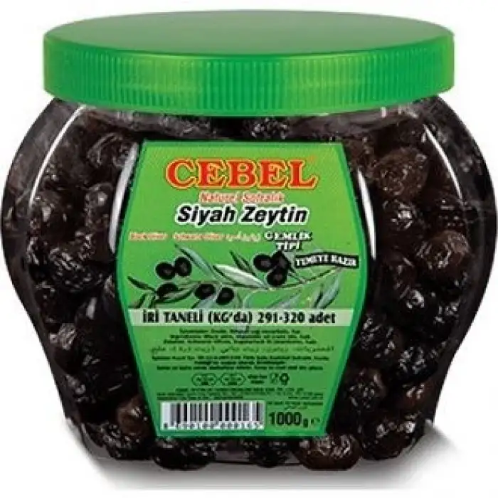 Cebel Siyah Zeytin İri Taneli Pet 1000 G
