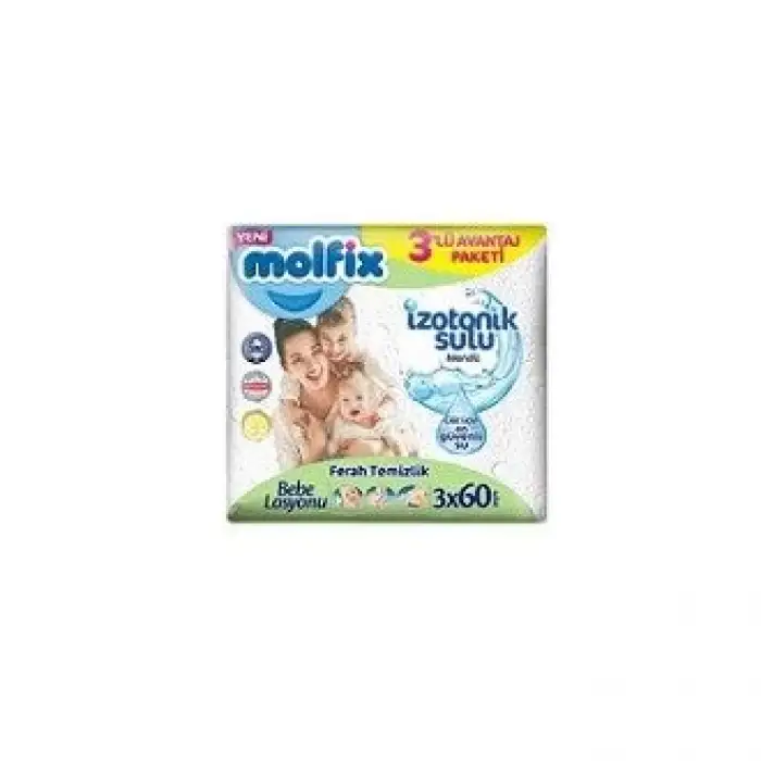 Molfix İzotonik Sulu Islak Mendil 3x60 Li