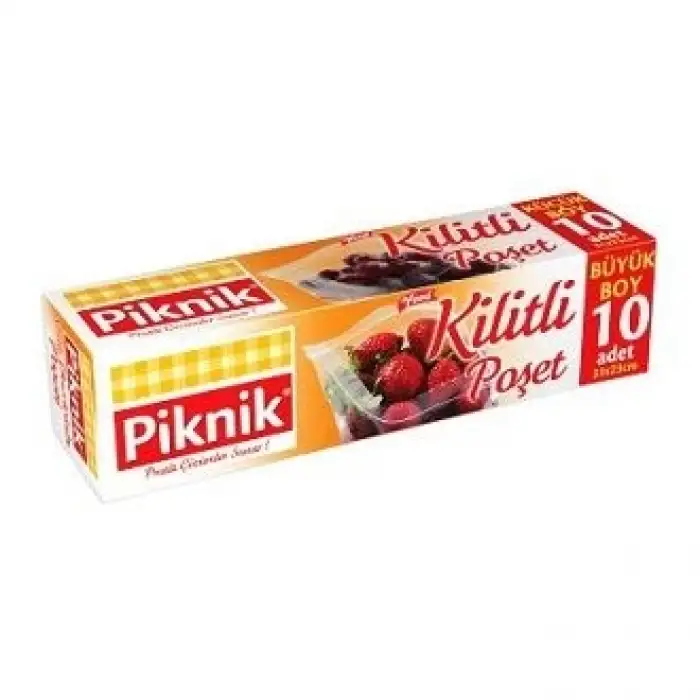 Piknik Buzdolabı Poşet Büyük Boy Kilitli 10 Lu