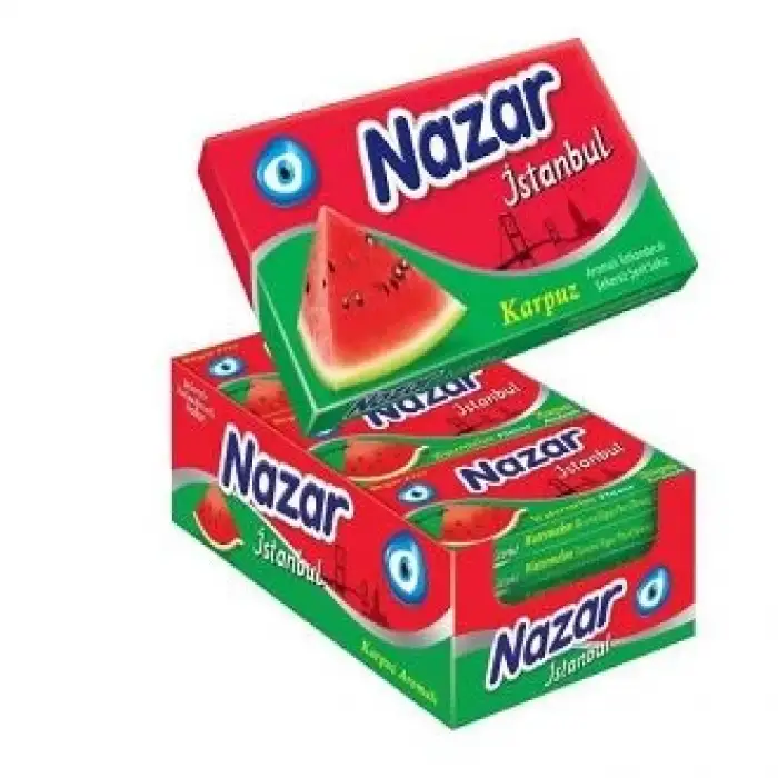 Nazar Sakız Karpuz Aromalı Şekersiz Sakız 5li