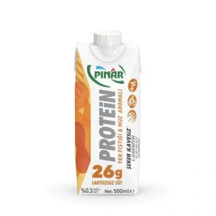 Pınar Protein Yer Fıstığı & Muz Aromalı Süt 500 Ml