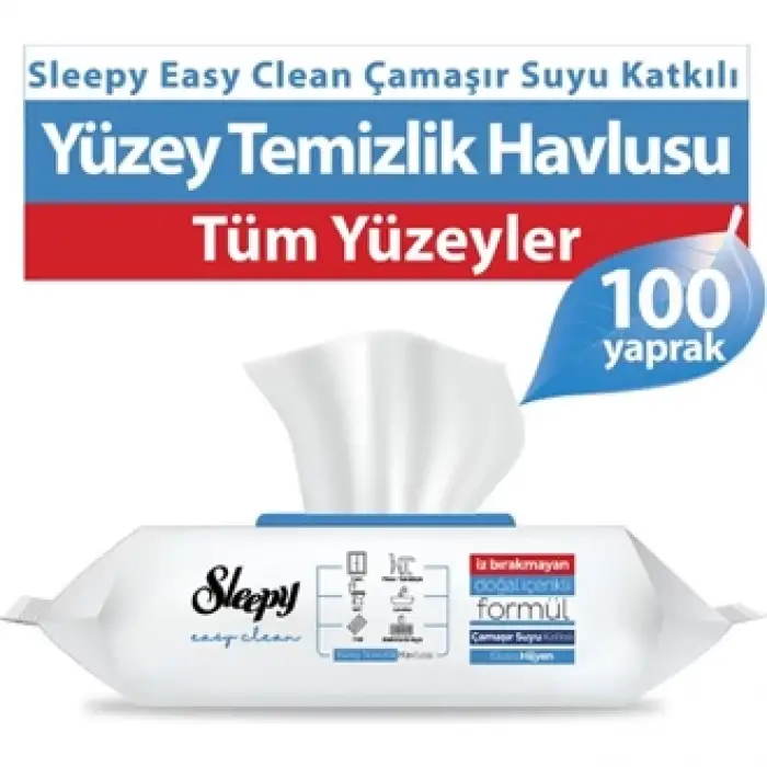 Sleepy Easy Clean Yüzey Temizlik Havlusu Çamaşır Sulu 100 Yaprak