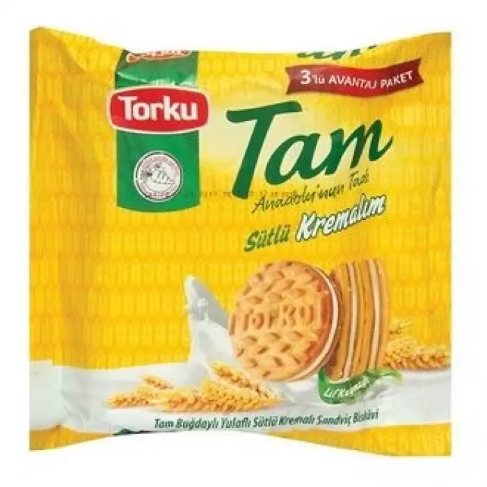 Torku Tam Sütlü Kremalı Bisküvi 3x83 Gr