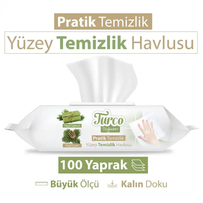 Baby Turco Pratik Yüzey Temizlik Havlusu 100 Lü