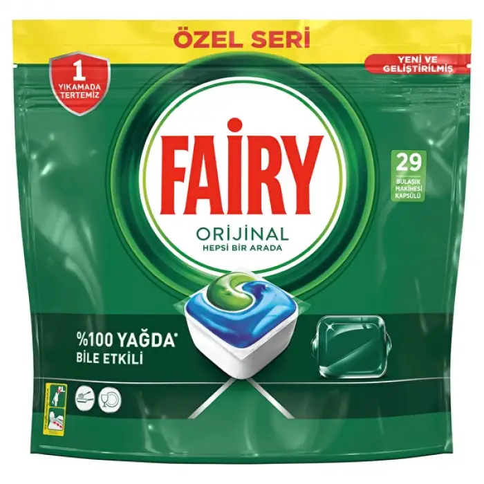Fairy Hepsi Bir Arada 29 Yıkama Tablet Bulaşık Makinesi Deterjanı 29 Adet
