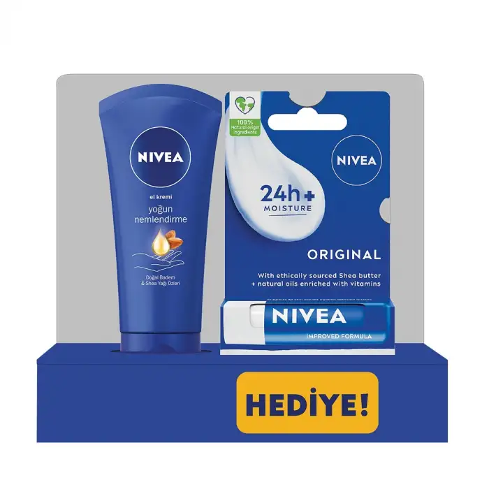 Nivea El Bakım Kremi Yoğun Nemlendirici 75 ml + Lip Original Set