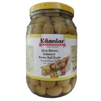 Kaanlar Biber Dolgulu Yeşil Zeytin Cam 1 KG