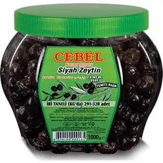Cebel Siyah Zeytin İri Taneli Pet 1000 G