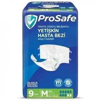 Prosafe Belbantlı Hasta Bezi Orta Boy M Beden 9 lu