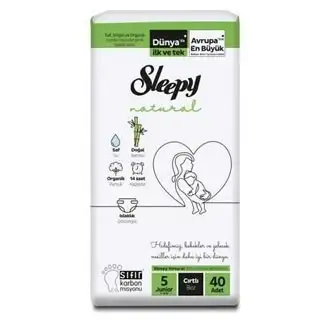 Sleepy Natural Bebek Bezi 2 Li Jumbu 5 Junior 40 Li