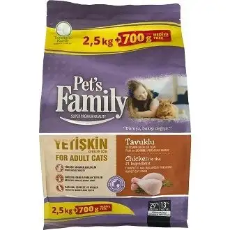 Pets Family Tavuklu Yetşkin Kedi Maması 3200gr
