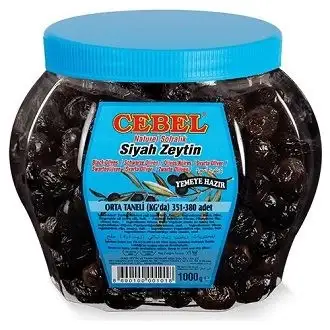 Cebel Siyah Zeytin Orta Taneli Pet 1000 G