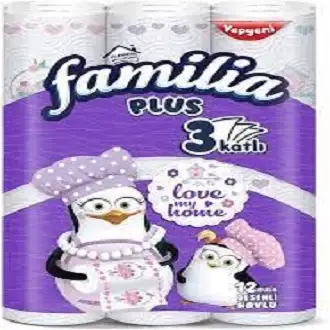 Familia Plus 3 Katlı Desenli Havlu Kağıt 12 Li