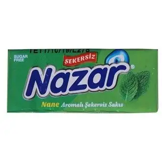Nazar Sakız Nane Aromalı Şekersiz Sakız 5li