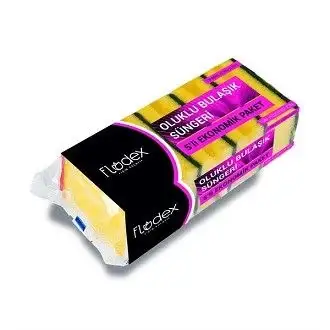 Flodex Extra Güçlü Oluklu Bulaşık Süngeri 5 Adet