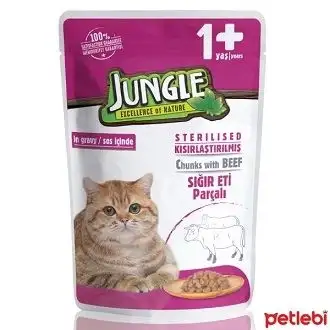 Jungle Pouch Yetişkin Kedi Maması Dana Etli 100 gr