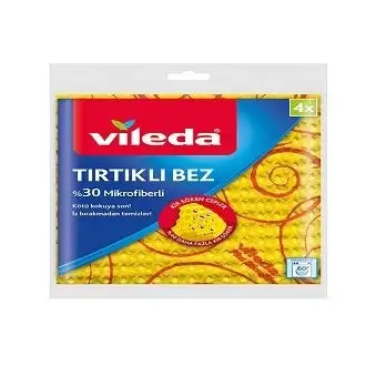 Vileda %30 Mikrofiber Tırtıklı Temizlik Bezi 4lü