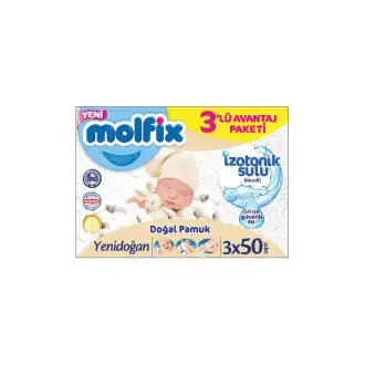 Molfix İzotonik Sulu Islak Mendil Yeni Doğan 3x50 Li