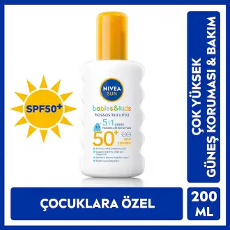 Nivea Sun Güneş Sprey Çocuk Hassas Gkf 50+ 200 ml
