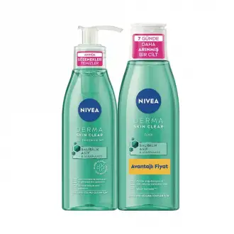 Nivea Yüz Bakım Derma Skin Yüz Temizleme Jeli 150 ml + Derman skin Tonik 200 ml Set