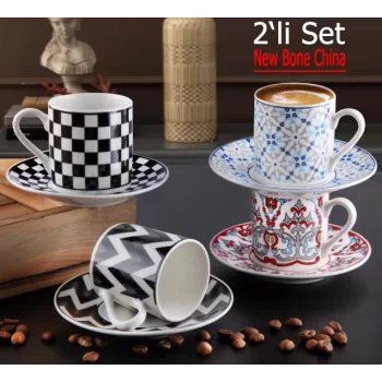 Gönül GNL 3385 Kahve Fincan Seti Çini Desen 2Lİ