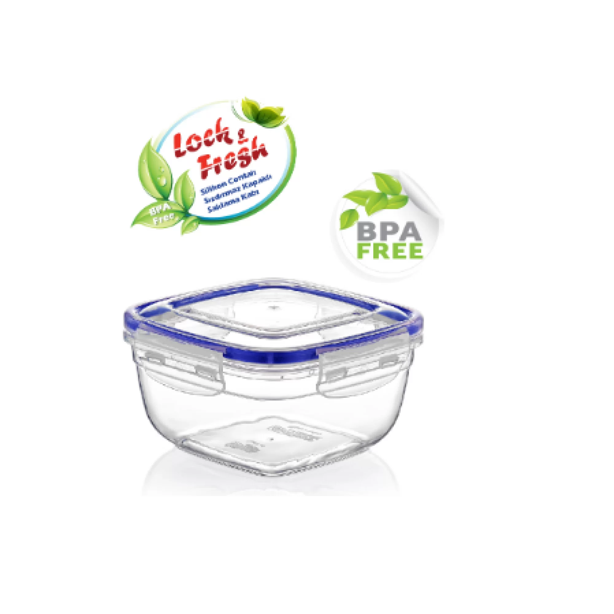 Lock&Fresh Plastik DÜN 30103 Contalı Kare Saklama Kabı 900 ML