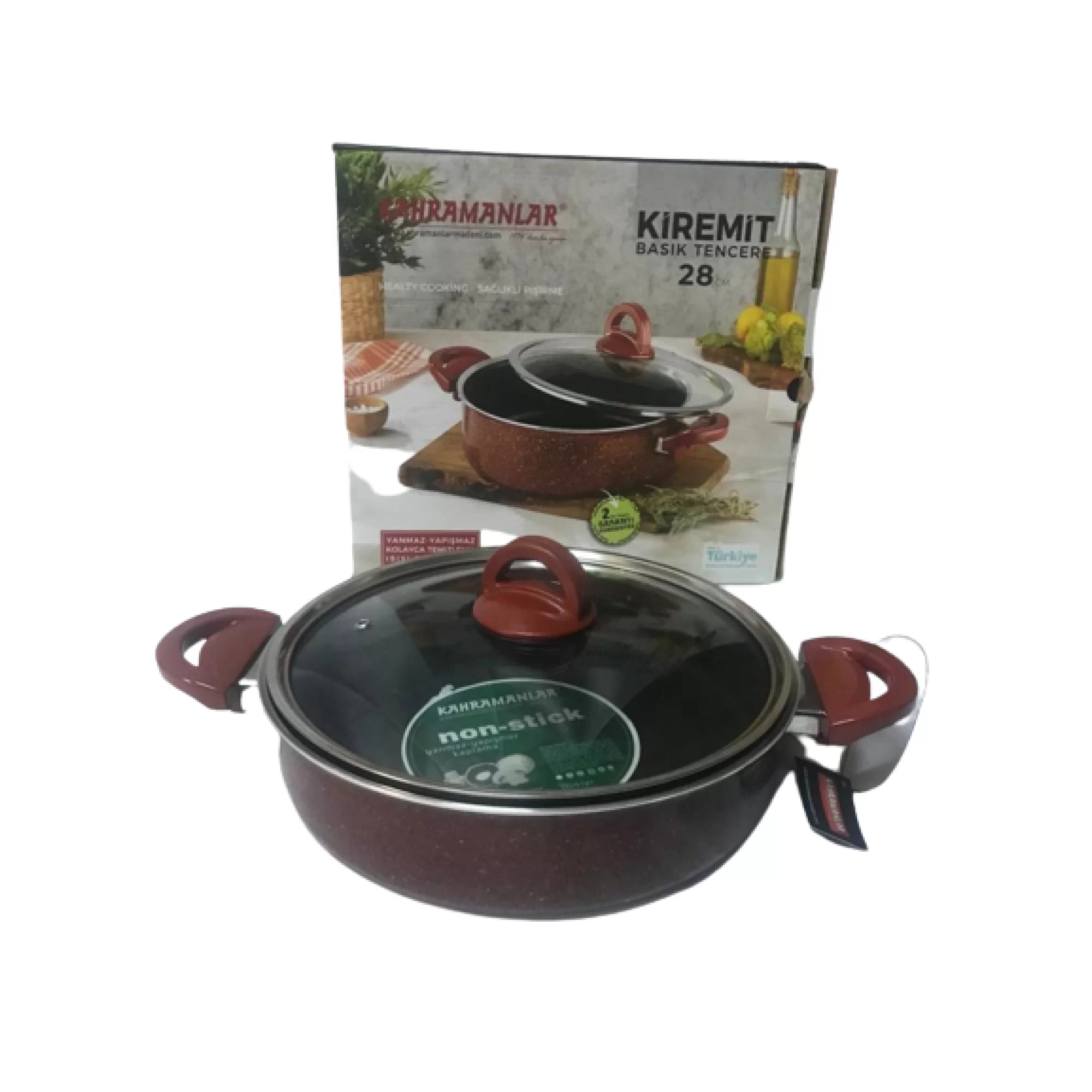 Kahraman KAH 3151 Kiremit Basık Tencere 28 cm