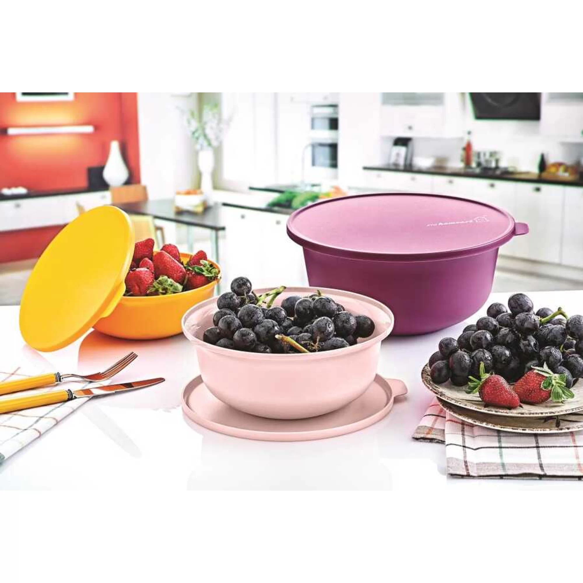 CNK 2374 Çankaya Plastik Saklama Kabı Trend Set 3Lü 1+2+4 LT.