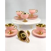 KOS İST-98KAHVE FİNCAN TAKIMI NAYAKLI YALDIZ PEMBE 6LI